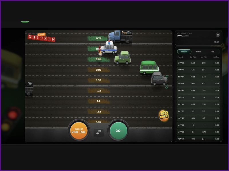 Step-by-step guide to the Chicken Crash round