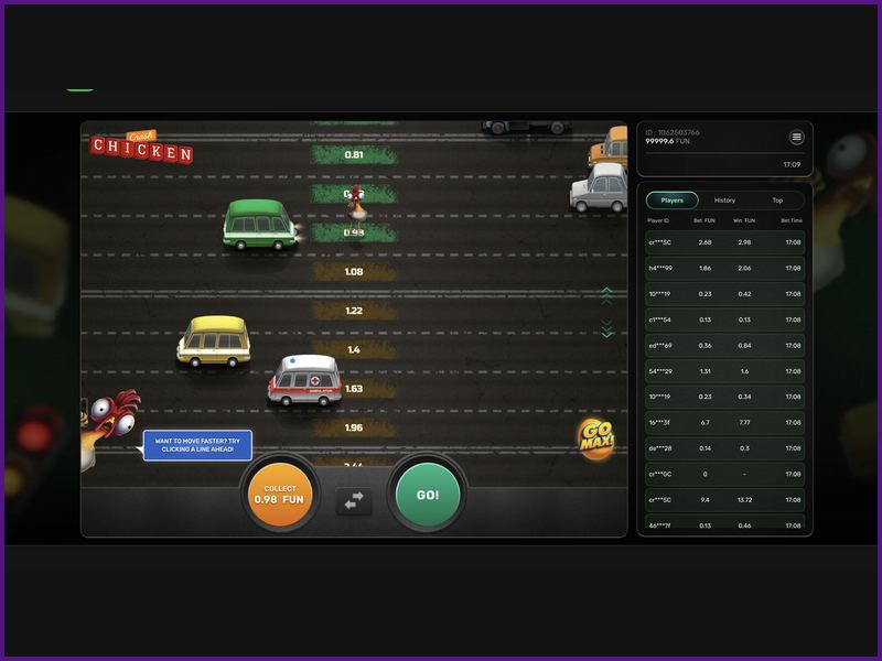 Multipliers and difficulty modes in Chicken Crash