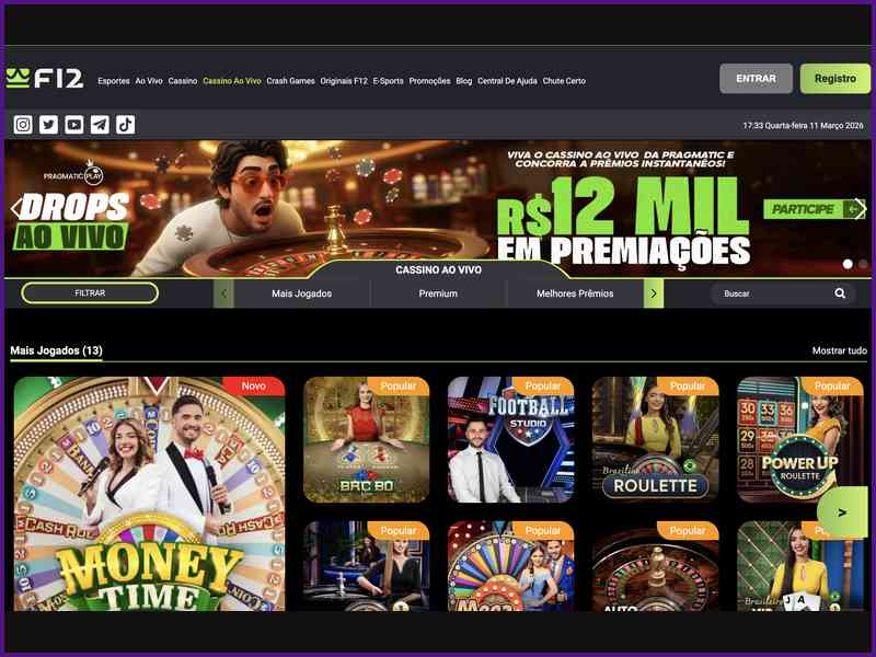 Structure et caractéristiques du portail F12bet