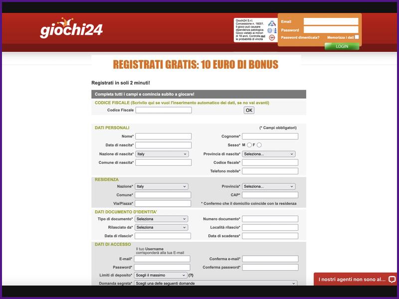 Moyens de contact et horaires d'ouverture du service d'assistance de Giochi24