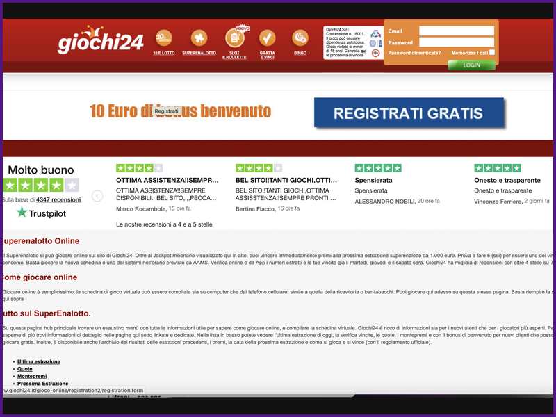 Procédure et délais de retrait sur Giochi24