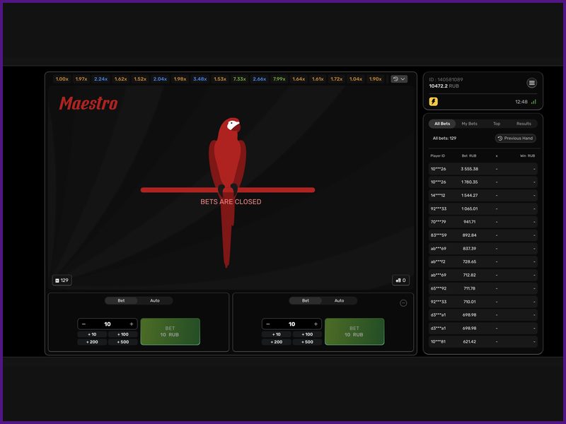 Range of coefficients and probability of a crash