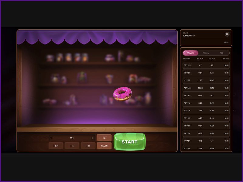 Practice mode with virtual credits