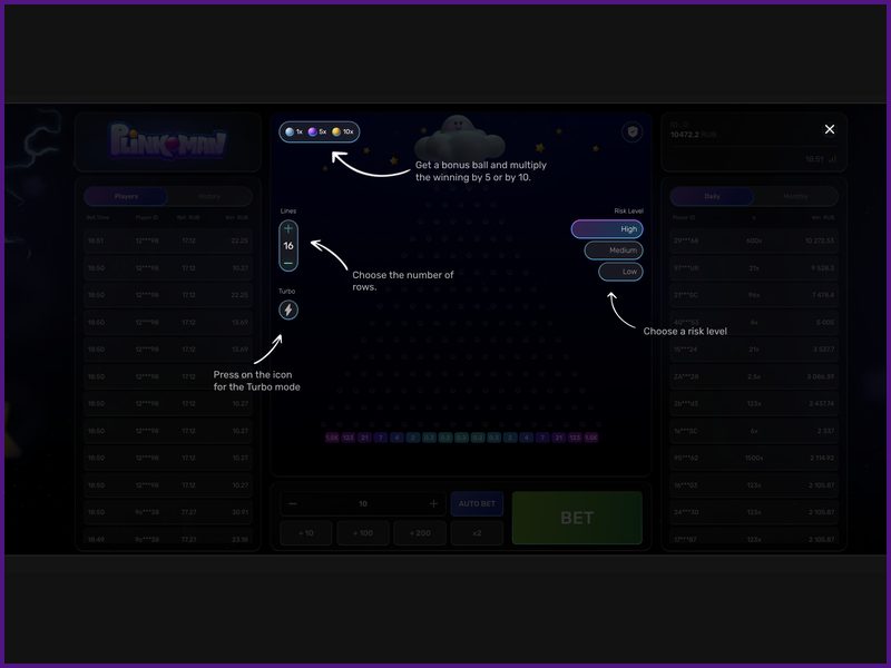 Plinkoman for smartphones and tablets