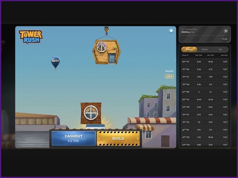 Training mode with virtual balance